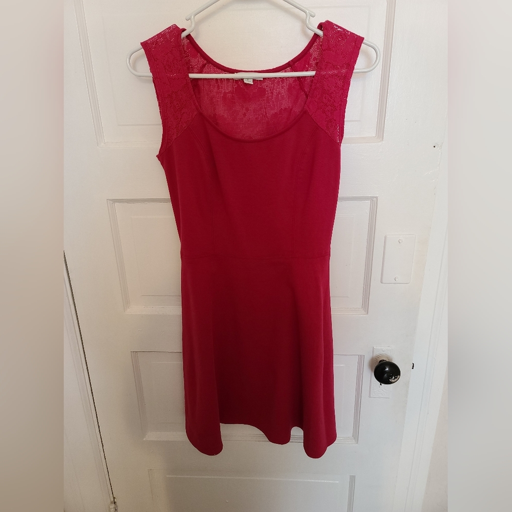 Deep pink mini dress with back cutout